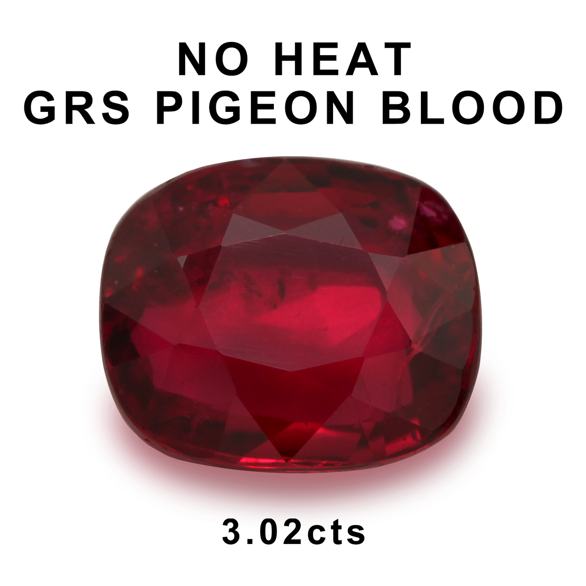 3.02ct Unheated Ruby Cushion Pigeon Blood– Gem Centre